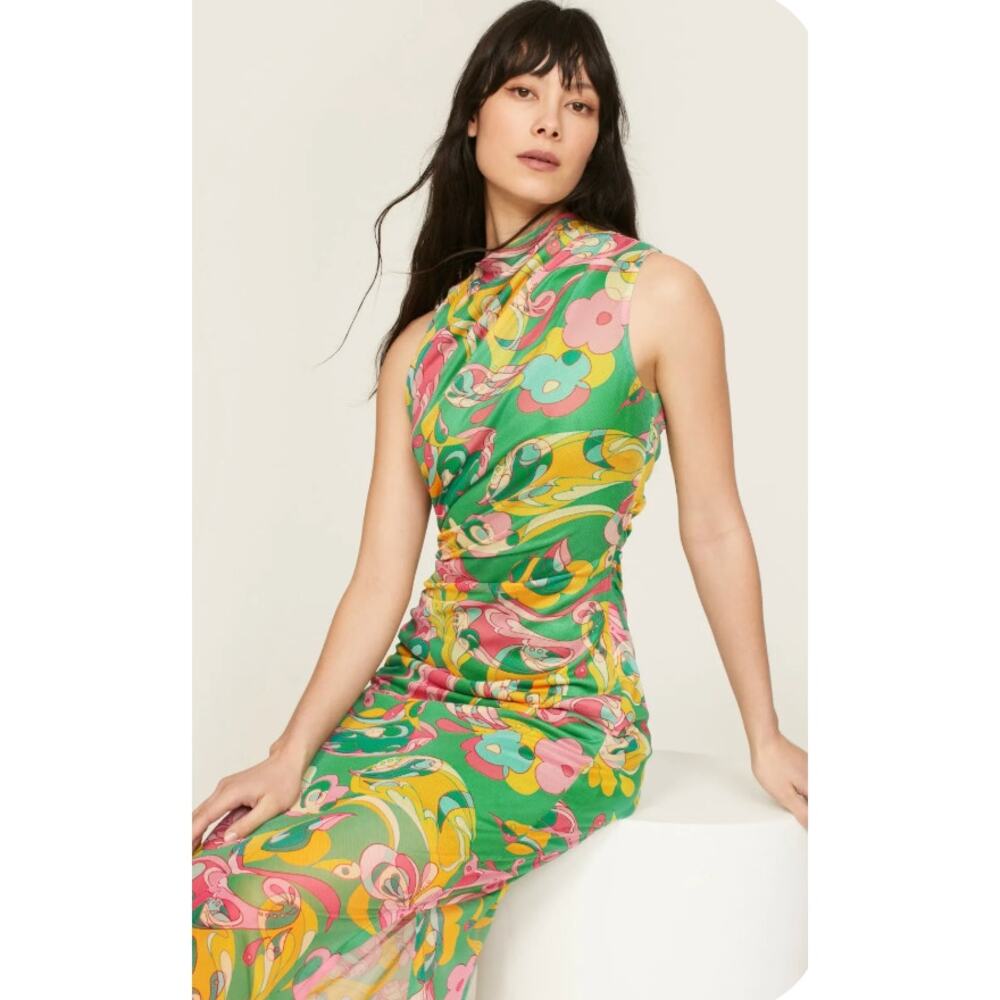 Donna Morgan - Green Paisley Dress - Size 14
